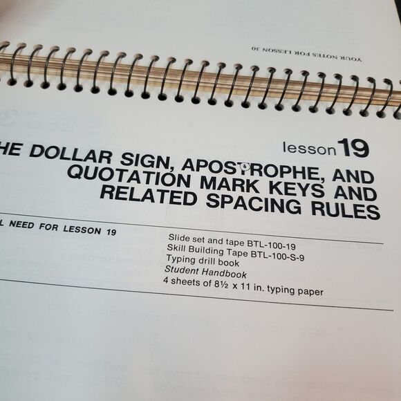 Student Handbook for AVT Introductory Typing 1 by Wanda W Roderick Spiral 1970 - Picture 11 of 12